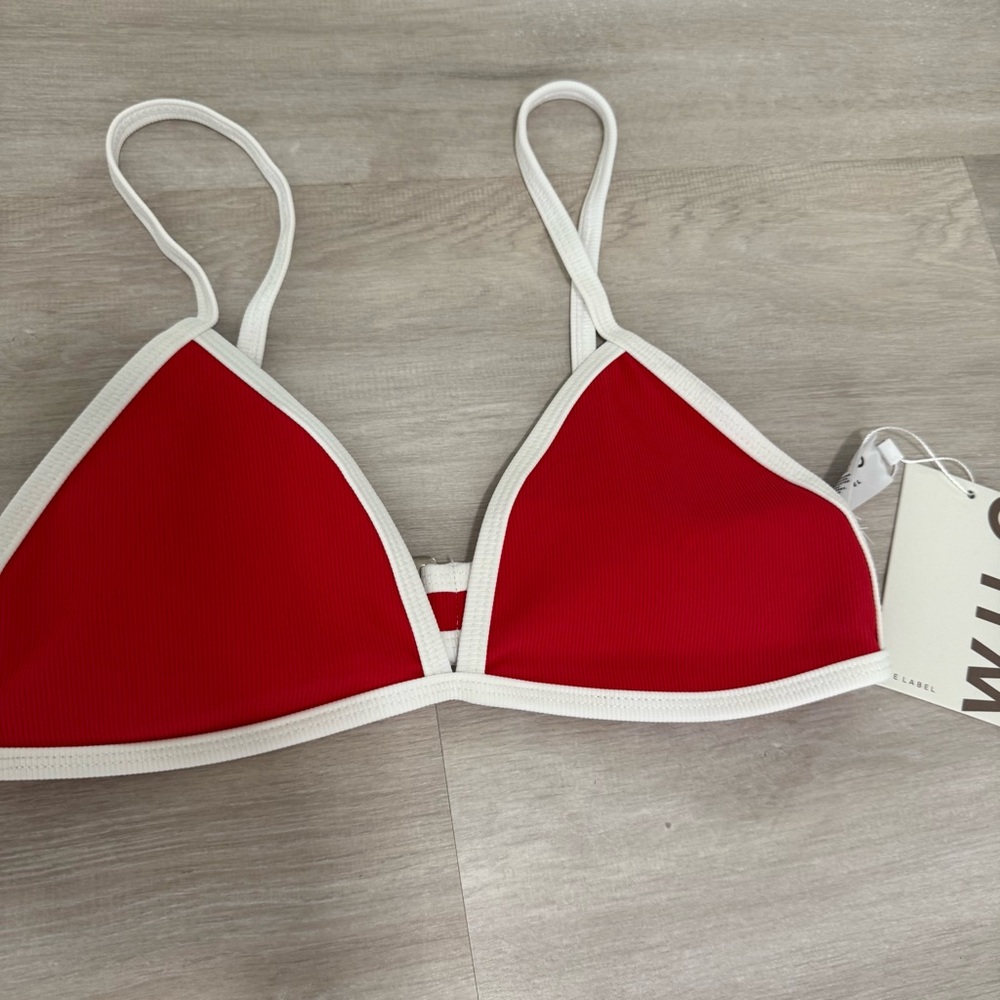 NWT Wilo The Label Red Biquini Set Bottom Sz M top Sz S - Picture 5 of 8